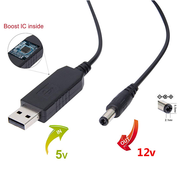 USB To DC Router Cable 5V To 12v DC Power Converter