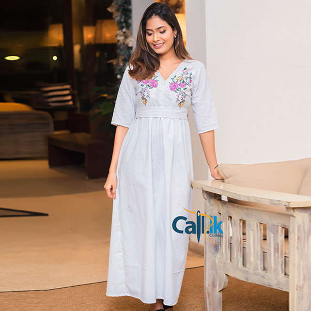 Genoa embroidered shop maxi dress